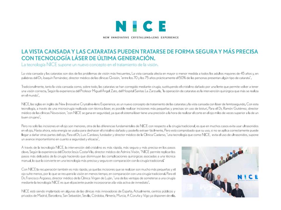Publireportaje El País Semanal sobre nueva tecnología NICE