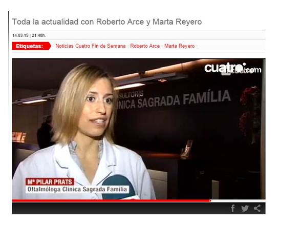 Noticias Cuatro informa sobre nuestra campaña de la Semana Mundial del Glaucoma